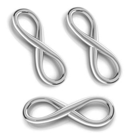 My-Bead Infinity Pendants 16.5 mm 925 Sterling Silver Connectors Bracelets Necklaces Jewellery Quality DIY Pack of 3, Sterling Silver