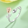 STARCHENIE Rose Initial Ring for Women 925 Sterling Silver Letter