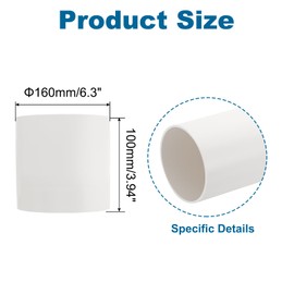 PATIKIL 6.3 Inch Round Plastic Duct Pipe Connector 4 Inch Long Duct Exhaust HVAC Ventilation Tube Ducting Extension for Dryer Vent Connection Extraction Heating Cooling Pipe Lines