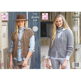 King Cole Ladies DK Knitting Pattern Womens Cardigan & Waistcoat (5792)