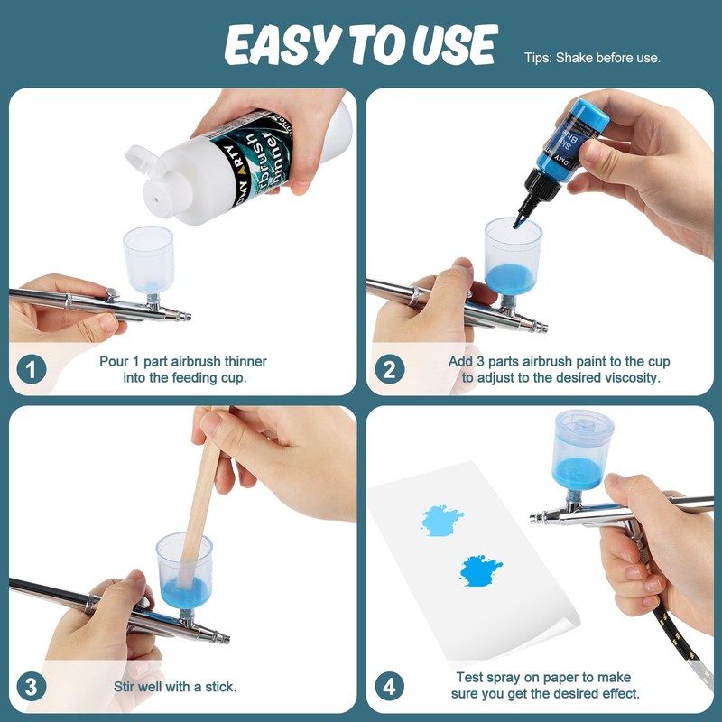 HOMY ARTY Airbrush Thinner - 8.45 Fl Oz, Water-Based Acrylic