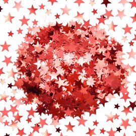 Yosawa 60g/2.1oz Star Confetti Star Shape Sequins Glitter Star Table Confetti for Wedding Birthday Party(XZX/Red)