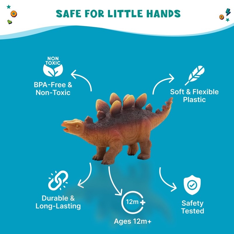 Get Ready Kids Dinosaur Toys Playset – 6 Mini Dinosaur