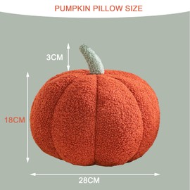 Irunfast 28cm Artificial Pumpkin Throw Pillow fall Thanksgiving Cushion Red Pumpkin Throw Pillow Cushion Home Decoration for Car Bedroom Sofa Couch Living Room(Red)