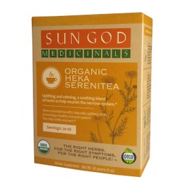Sun God Medicinals Organic Loose Leaf Herbal Tea for Calming The Spirit-Heka Serenitea-2 oz (20-24 servings) Caffeine Free, Brew Hot Tea or Iced Tea