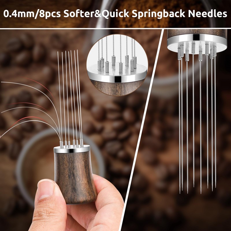 WDT Espresso Stirrer Tool Espresso Distribution Tools,Extra 8x0.4mm Replaceable Stainless