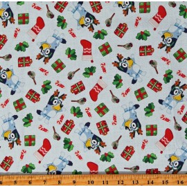 Springs Creative Cotton Bluey Reindeer Christmas Presents Stockings Fabric Print by Yard D410.13