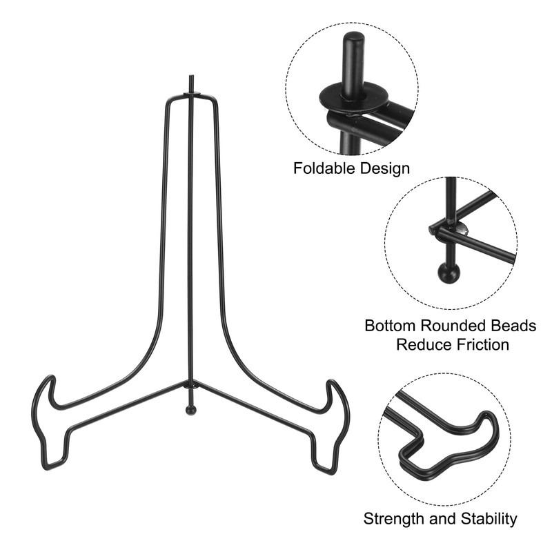 sourcing map 10 Inch Plate Stand for Display, Iron Decorative