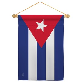 Cuba Garden Flag Set Wood Dowel Regional Nationality Nation International World Country Particular Area Small Decorative Gift Yard House Banner Double-Sided Made In USA 13 X 18.5