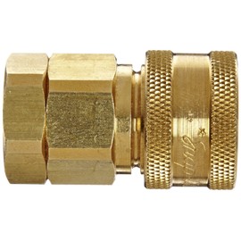 Snap-Tite BVHC4-4F Brass H-Shape Quick-Disconnect Hose Coupling, Sleeve-Lock Socket, 1/4" NPTF Female x 1/4" Coupling Size