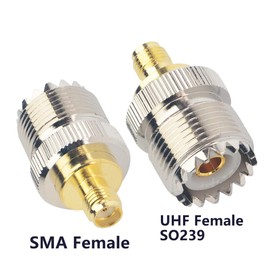 Boobrie SMA Female to SO239 Female RF CB Radio Adapter UHF Female to SMA Female Adapter SMA to PL259 Female SMA to SO239 Female for Ham Radio Walkie Talkie amateurs Baofeng Uv-5R Pack of 2