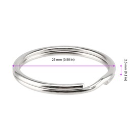 JEUIHAU 500 PCS 25MM Key Rings Hoops, Round Key Ring Hoops Metal Key Rings Silver Bulk Split Rings For Keyrings Making, Crafts Diy, Lanyards, Gifts