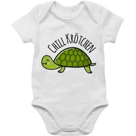 Shirtracer - Baby Bodysuit Boy Girl - Animal Print - Chill Toad Turtle, 1 White, 12 - 18 months