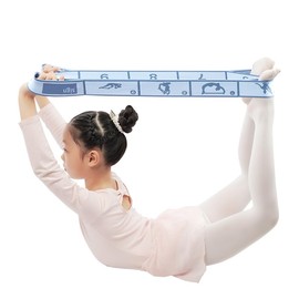 Kids Stretch Bands Dance Stretching Straps for ChildrenNew Elastic Band Can Write The Name Number Segment 8/10 Grids Yoga Straps Dance Resistance Belt Exercise Pilates Accessories (Blue, 10 Grids)
