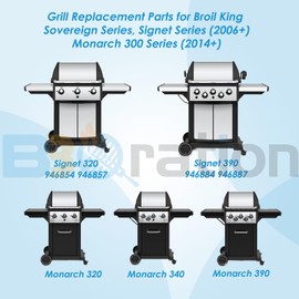BBQration BBQration Grill Parts for Broil King Grill Replacement Parts Signet 320, Sovereign 9865-54 9468-54 9468-84, Grill Parts for Broil-Mate, Sterling, 15" Grill Grate, Flav-R-Wave Heat Plate and Burner