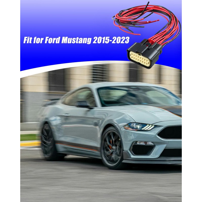 16 Pin Headlight Connector Harness Fit for Ford Mustang 2015–2023,