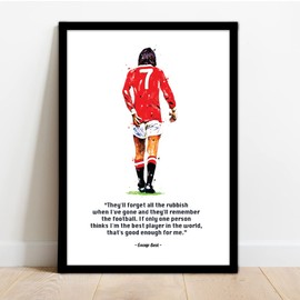 Manchester United - Man UTD - George Best Quote Framed Illustration Print Poster