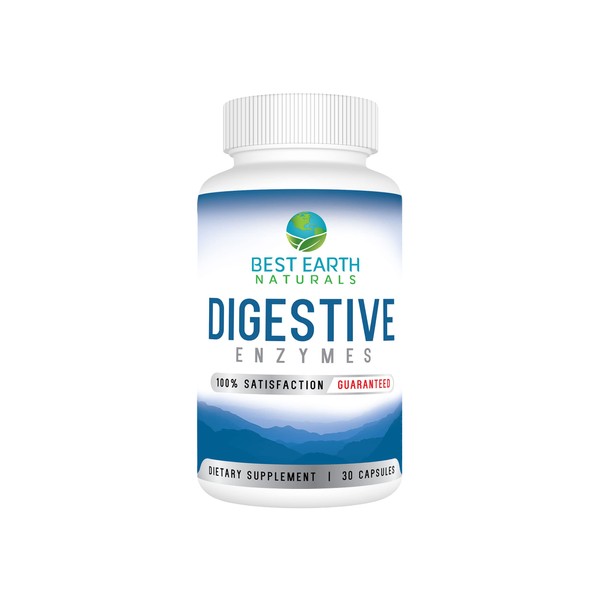 Best Earth Naturals Digestive Enzymes Maximum Strength Formula to Help Promote Healthy Digestion 30 Vegetable Capsules