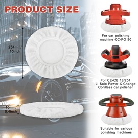 Muyohix Polierpad-Auto, 4 Stück Auto-Polierhauben, Autopolierpad fur 220mm-250mm Poliermaschine, Lammwoll-Polierhauben-Set, Baumwoll Polierhauben zum Wachsen und Autopolieren
