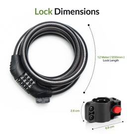 Combination Bike Lock Bicycle Locks High Security 4 Digit Motorbike Lock Heavy Duty Uncuttable Folding Bike Lock (1.2m x 12 mm)