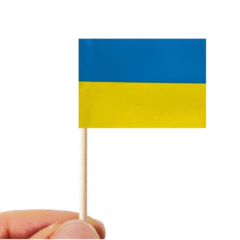 stidsds 100 Pcs Ukraine Flag Ukrainian Toothpick Flags Mini Small