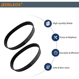 JEDELEOS Replacement Belts for Eureka PowerSpeed Vacuum Part E0205 for Eureka NEU180 NEU182 NEU182A NEU182B NEU186 NEU188 NEU188A NEU190 NEU192 NEU202 Upright Vacuum (Pack of 2)