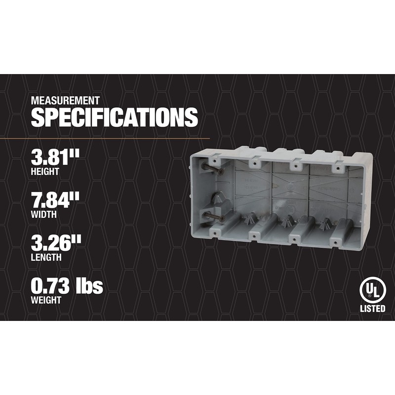 Southwire MSB4G Four Gang Device Box with Depth Adjustable; Heavy