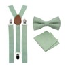 Luxury Mens Polycotton Bow Tie Pocket Square & Suspenders, Bow