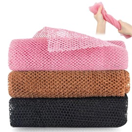 African Net Sponge Bath, Beauty Skin Wash Towel, African Exfoliating Net, Nylon Back Scrubbers Shower Body Cleaning Spa Massage Bath Towel, Back Scrubber, Natural Sponge (Black, Pink, Coffee)