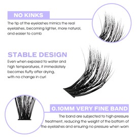 DIY lash Extension Kit 60D/80D Lash Cluster Kit 3D Effect 240 PCS D Curl 12-16mm Mixed,Individual Lashes Clusters Lash Band and Seal Cluster Lash Applicator Individual Lashes Kit