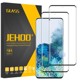 JEHOO [2 Pack] for Galaxy S20 Plus Screen Protector, Support Fingerprint, 9H Tempered Glass Film, Easy Installation, Bubble Free