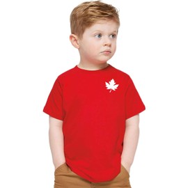 Toddler Canada T-shirt, Custom Handmade Unisex Canada Day Maple Leaf Shirt for Toddler Girls and Boys L1, Red (4T)