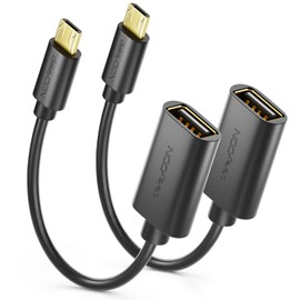 deleyCON 2 Pack USB 2.0 High Speed OTG Adapter - USB A to USB Micro B - S7 S7 Edge S6 S6 Edge S5 S4 Note 5 4 3 - Black