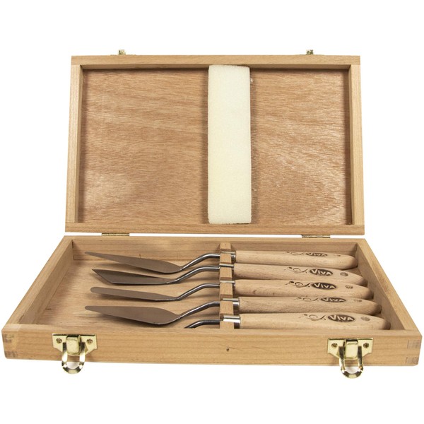 Viva Decor-Modelliermesser Set Spatula Set in Wooden Box