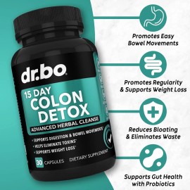 DR. Bo Colon Cleanser Detox for Weight Flush - 15 Day Intestinal Cleanse Pills & Pro