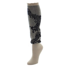 Natori Women's Feather Lace Wool-blend Knee Socks Oatmeal 9-11