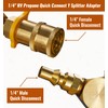 CALPOSE 1/4” RV Propane Quick Connect Y Splitter Adapter for