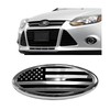 Sun Walker Front Grille American Flag Emblem, 9 Inch Aluminum