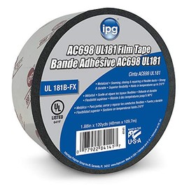 IPG AC698 UL181 Printed Film Metalized HVAC Tape, 1.88" x 120 yd, (Single Roll)
