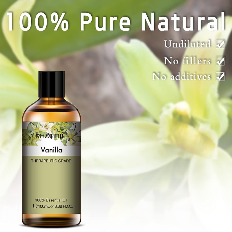 PHATOIL Aroma Oil, Vanilla, 3.4 fl oz (100 ml), Essential