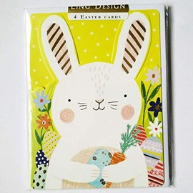 Ling Design Pack of 4 Easter Cards - Easter Bunny