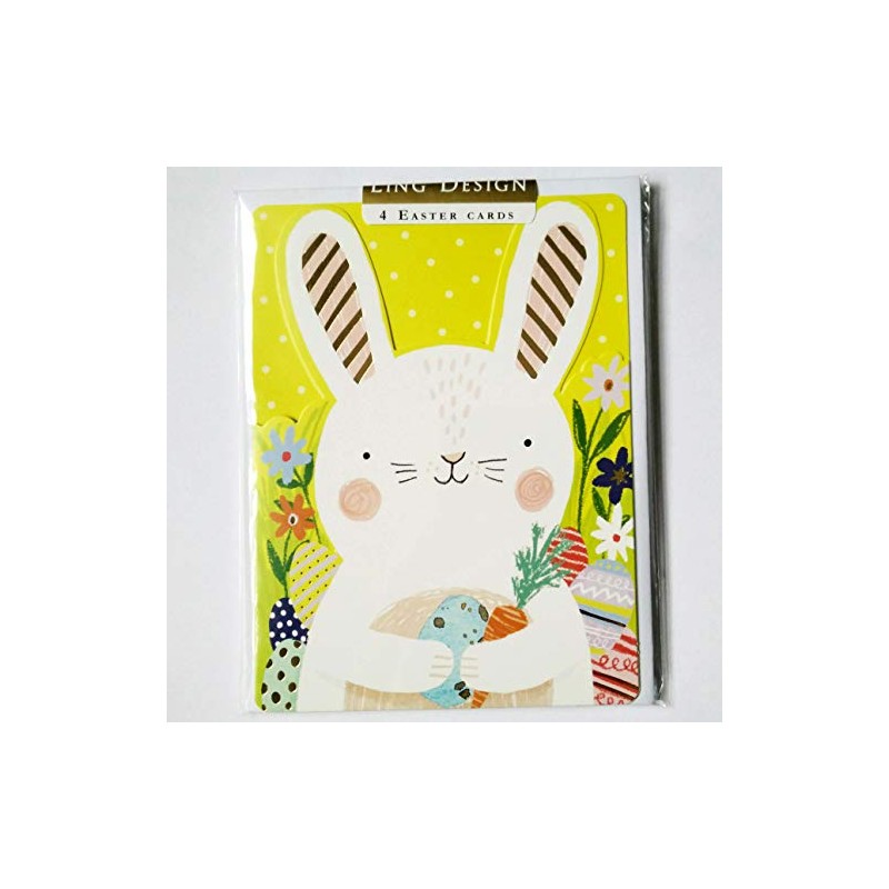 Ling Design Pack of 4 Easter Cards - Easter Bunny