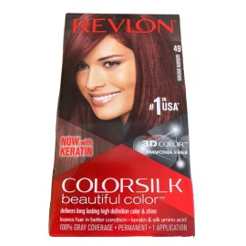 Revlon Permanent Hair Color Dye Colorsilk 4.4 oz 49 Auburn Brown 3 Pack
