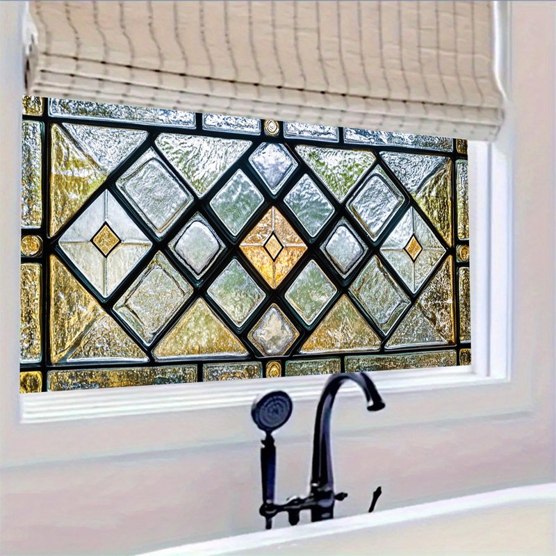 HOMETITUTE Decorative Window Film 39.3x17.7 Inch Static Cling Frosted Privacy