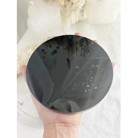 8cm Polished Obsidian Crystal Scrying Mirror Healing Energy Home Decor Gifts
