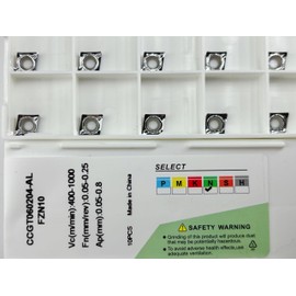 Feyzor Carbide Inserts for Aluminum CCGT 21.51 Ccgt060204-AL 10PCS, High Precision Cutting, Enhanced Durability, Smooth Operation, Pack of 10, Versatile Use