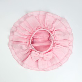 HOOLCHEAN Baby Girls Soft Cotton Gauze Ruffle Skirt with Shorts (Pink, L: 12-24 Months)