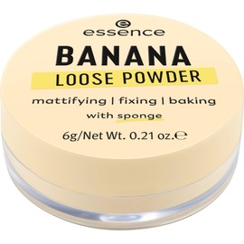 Essence Banana Loose Powder, Yellow, Mattifying, Fixing, Colour Correcting, Translucent, Matte, Vegan, Oil-Free, Perfume, Alcohol-Free, Pack of 1 (6 g)