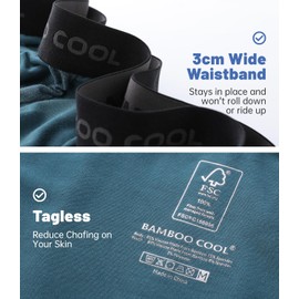 BAMBOO COOL Men's Cooling Trunks with U-Mesh Vent - Breathable Viscose, Tag-Free, Anti Ride-Up Underwear for Men