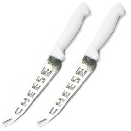 Set of 2 Cheese Knives. 5.5" Stainless Steel Serrated Blade